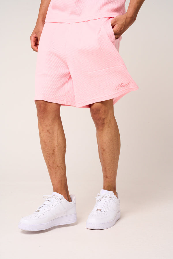 Tempest Waffle Knit Shorts Pink