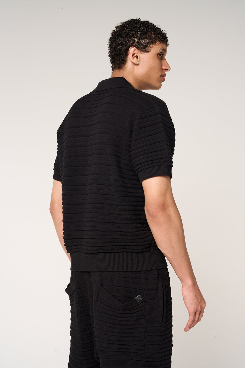 Dune Knitted Polo Black