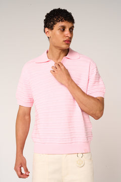 Dune Knitted Polo Pink