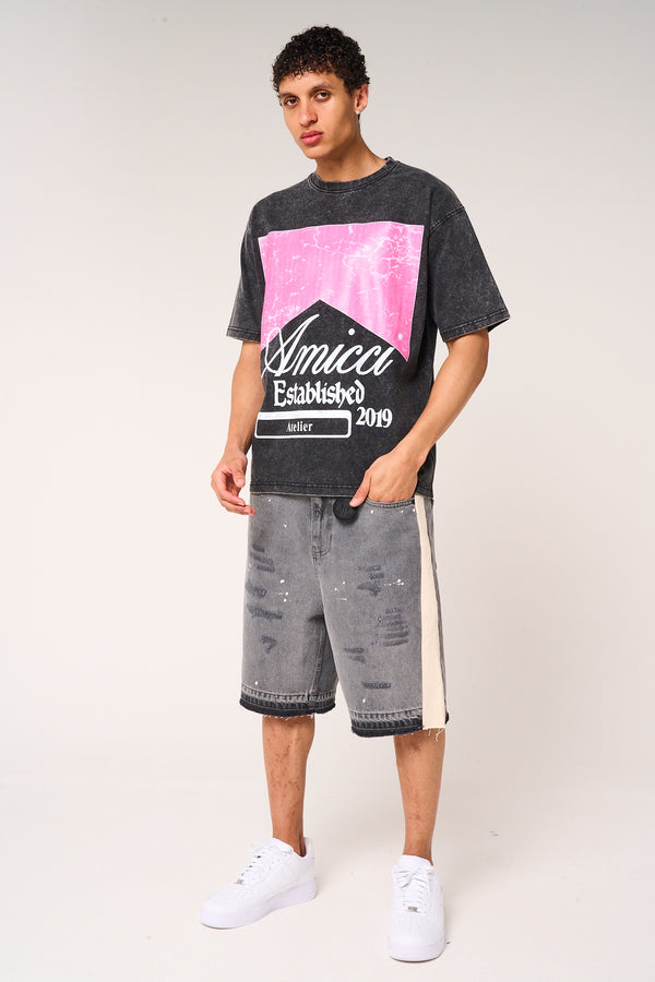 Rimini Graphic T Shirt Washed Black