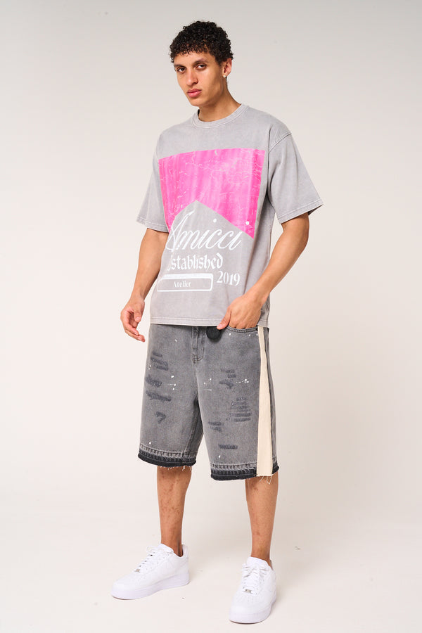 Rimini Graphic T Shirt Grey