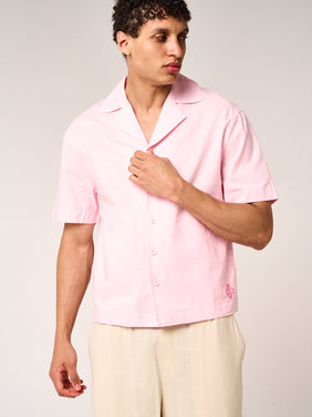 Kailani Short Sleeve Linen Shirt Pink