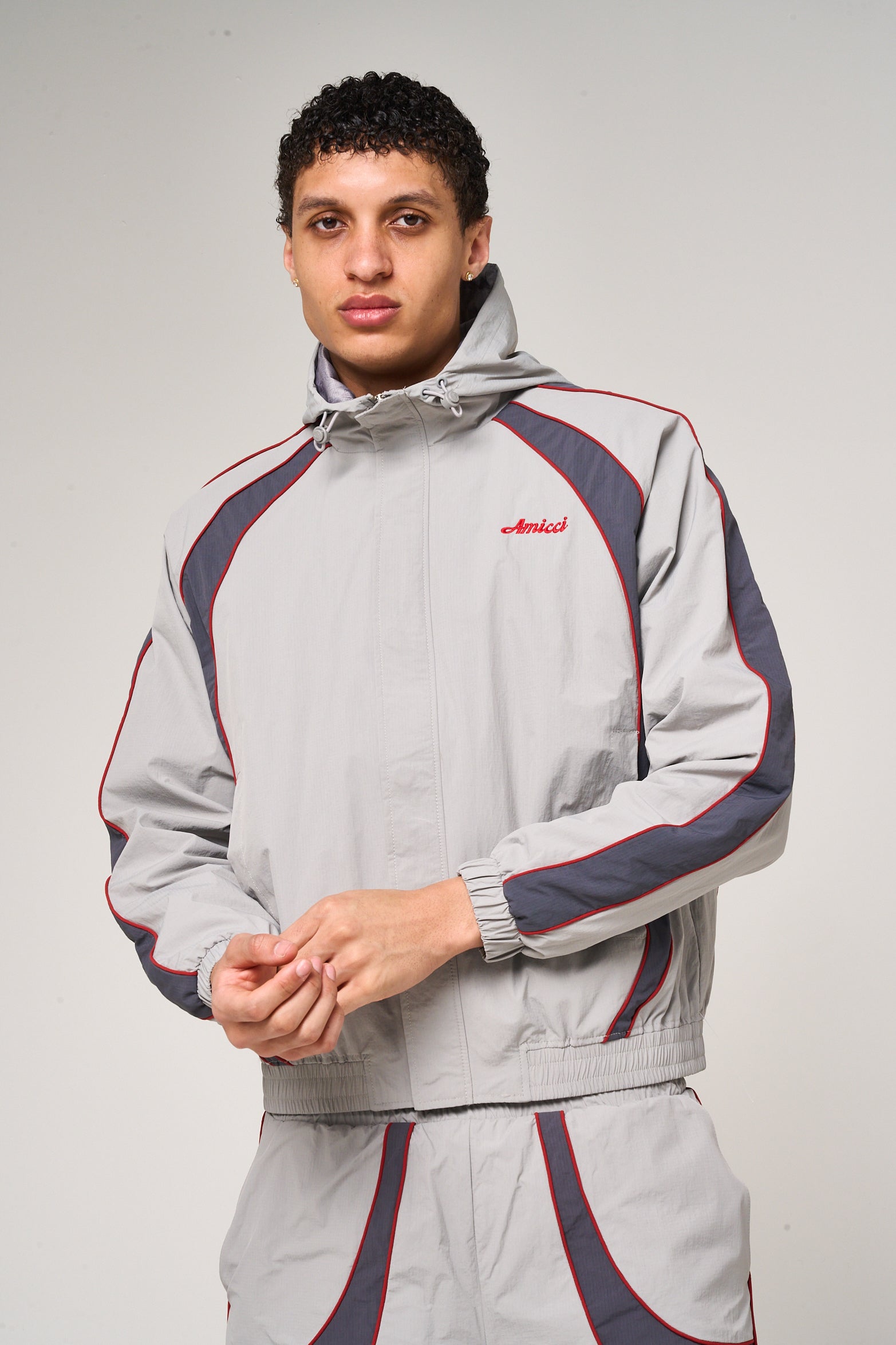 Placido Grey Shell Windbreaker