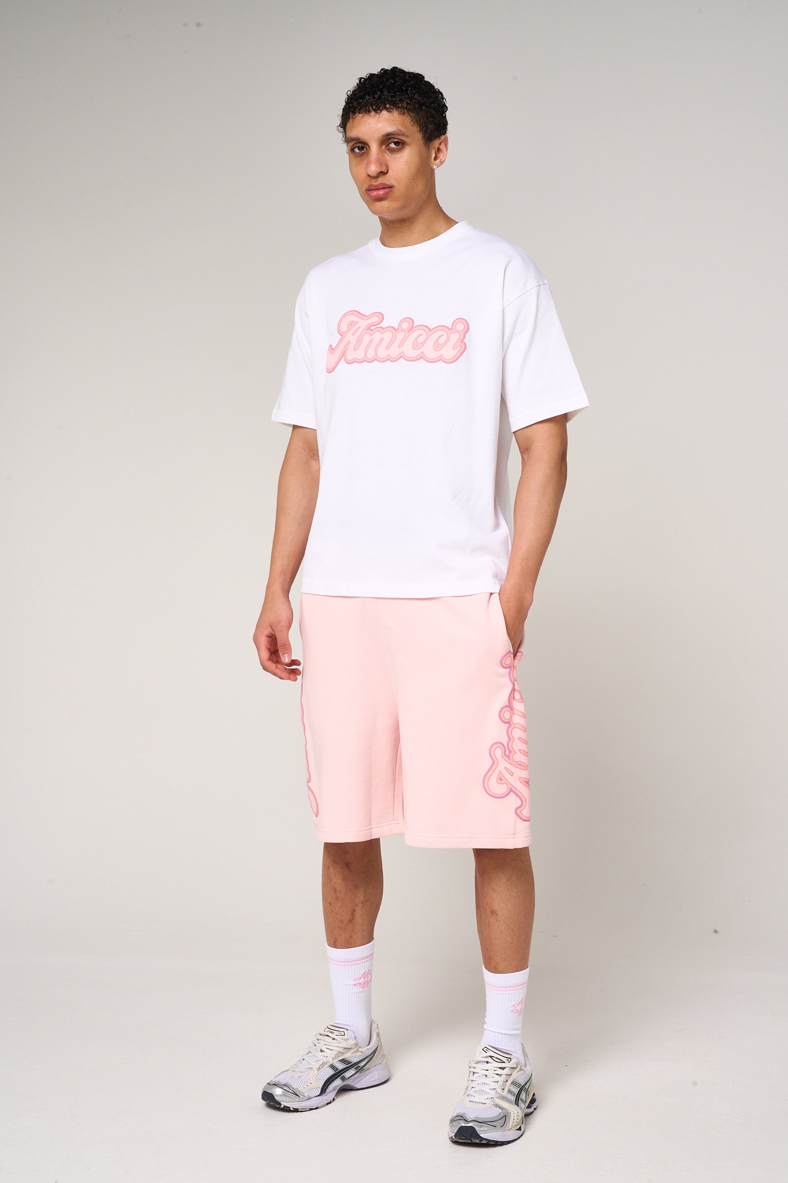 Rachid Logo Printed T Shirt Pink – Amicci