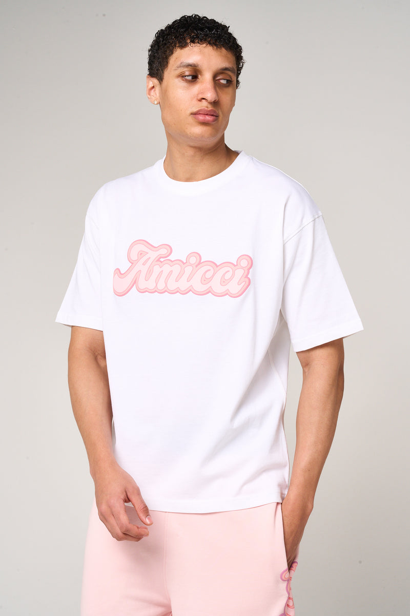 Rachid Logo Printed T Shirt Pink
