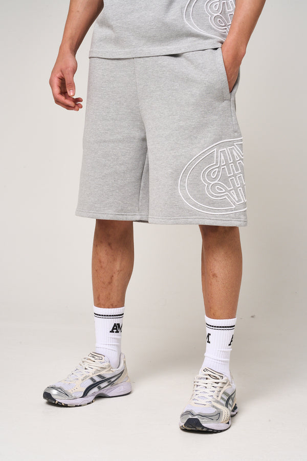 Fares Logo Embroidery Shorts Grey
