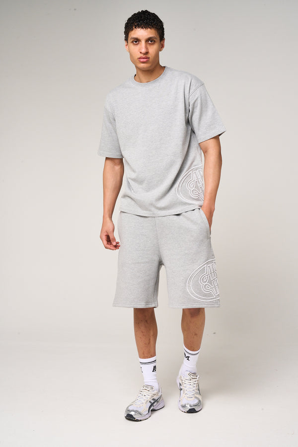 Fares Logo Embroidery Shorts Grey