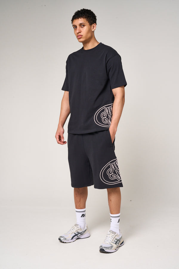 Fares Logo Embroidery Shorts Black