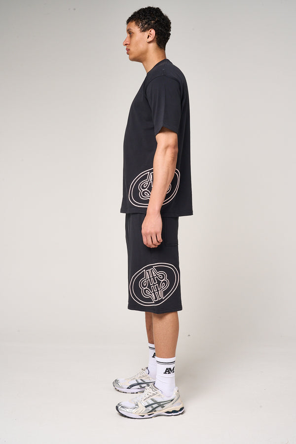 Fares Logo Embroidery T Shirt Black