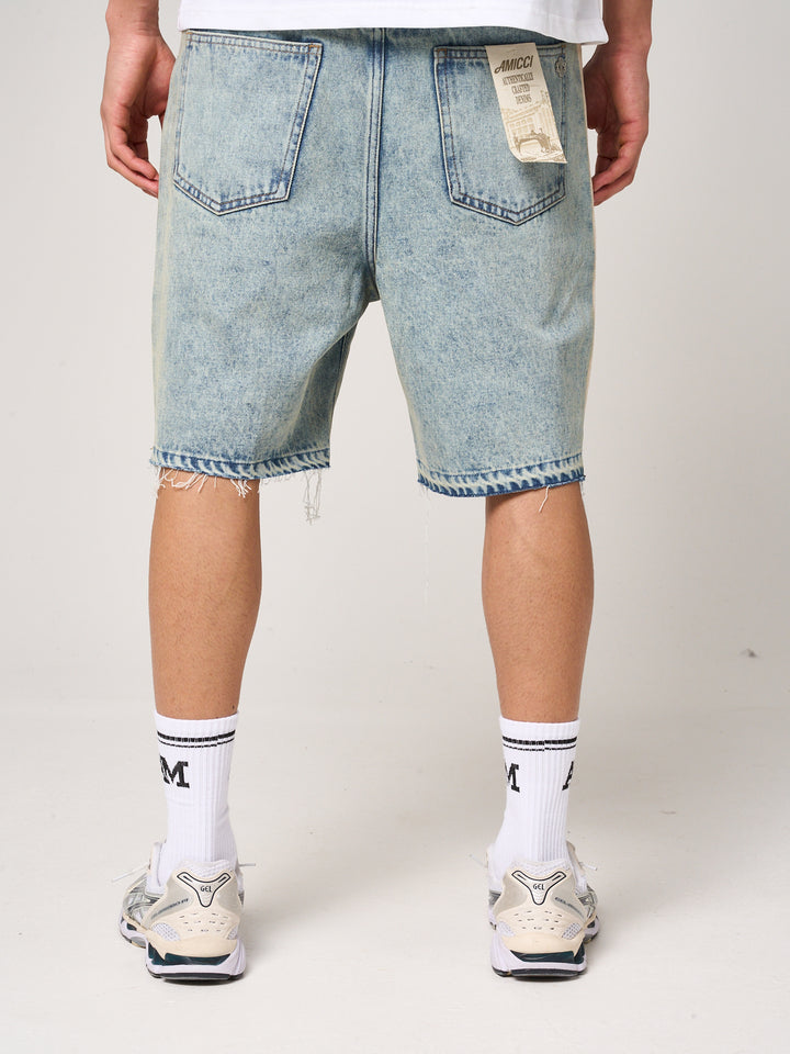 Maranello Tinted Blue Denim Shorts