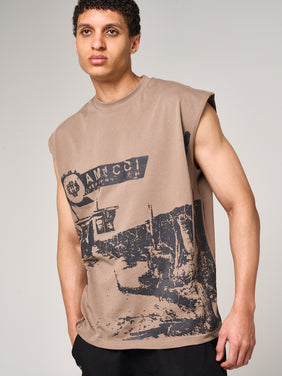 Route mouwloos t-shirt