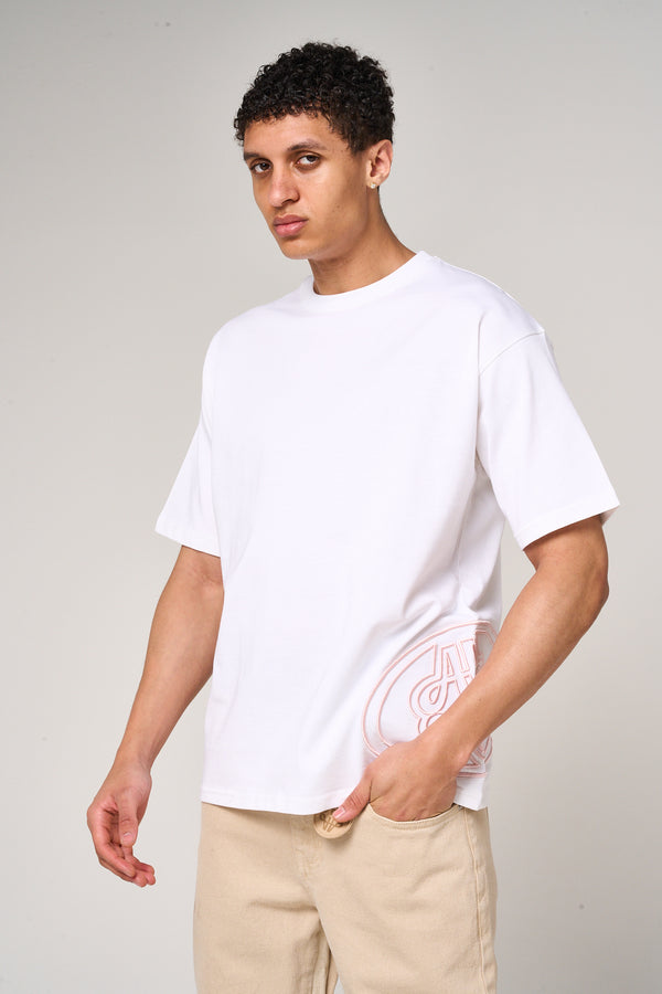 Fares Logo Embroidery T Shirt White
