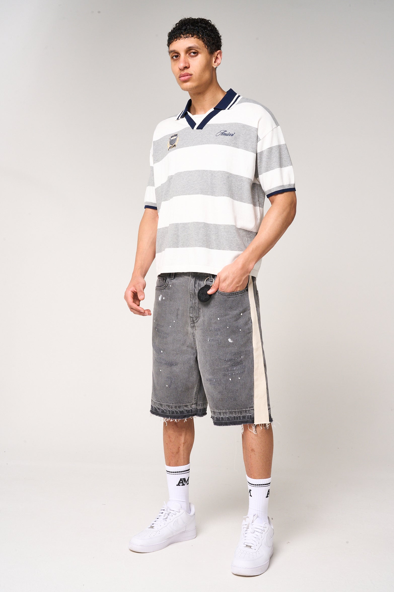 Maranello Grey Denim Shorts