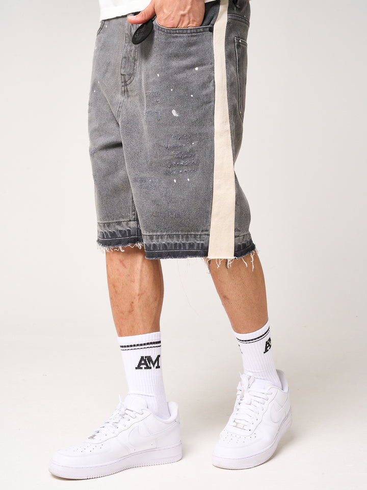 Maranello graue Denim-Shorts