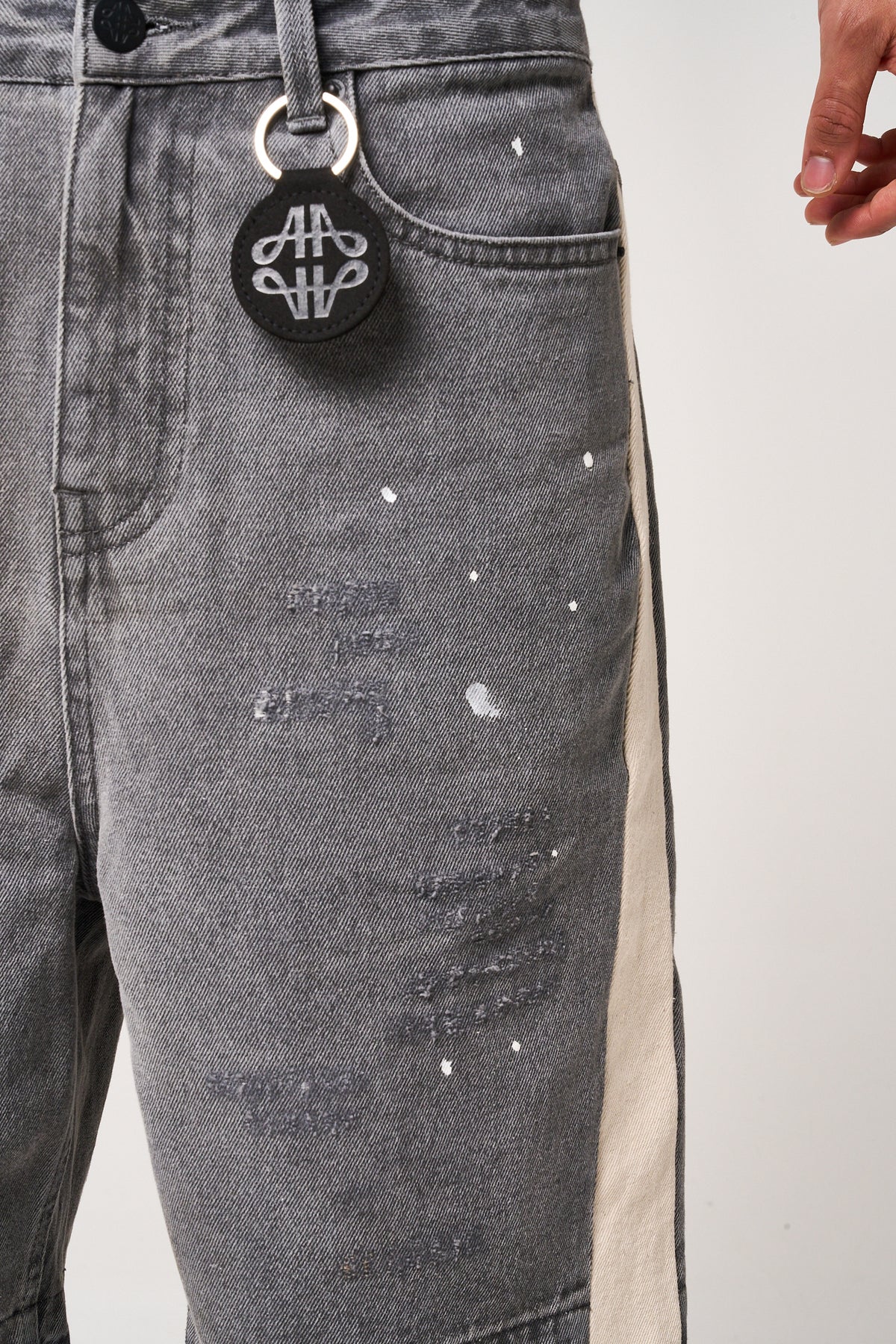 Maranello Grey Denim Shorts