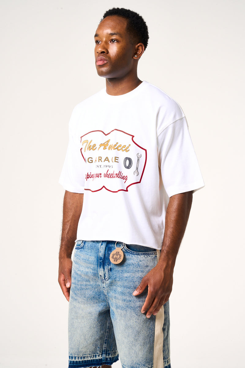 Torque Graphic Boxy T Shirt White