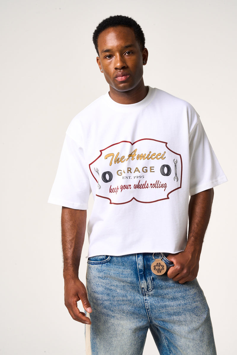 Torque Graphic Boxy T Shirt White
