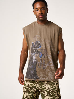 Route mouwloos t-shirt