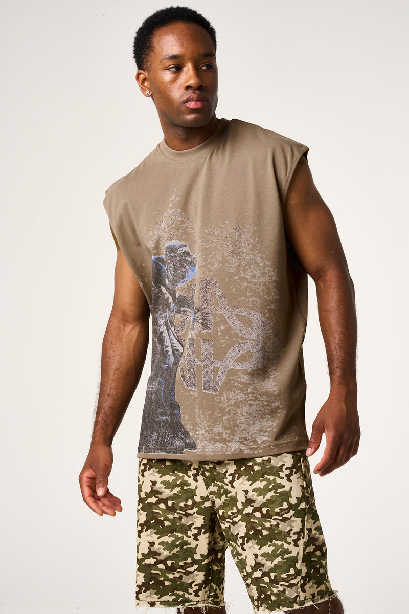 Route mouwloos t-shirt