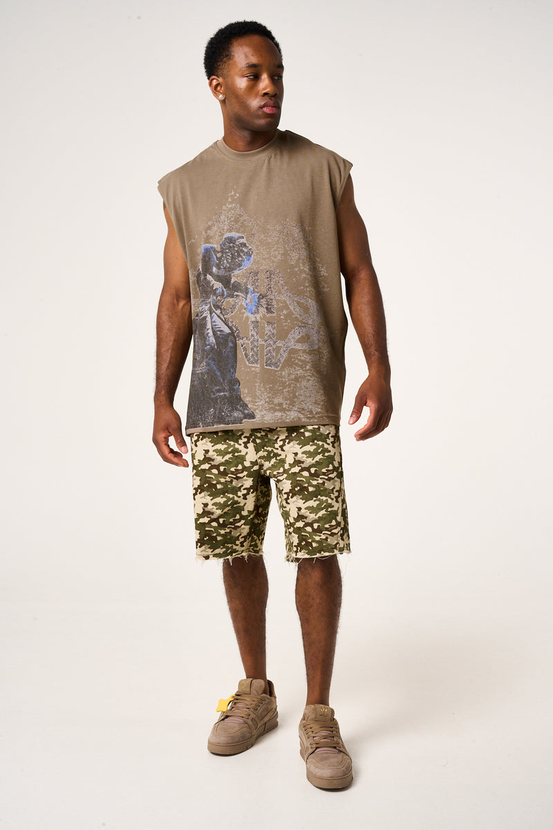 Route mouwloos t-shirt