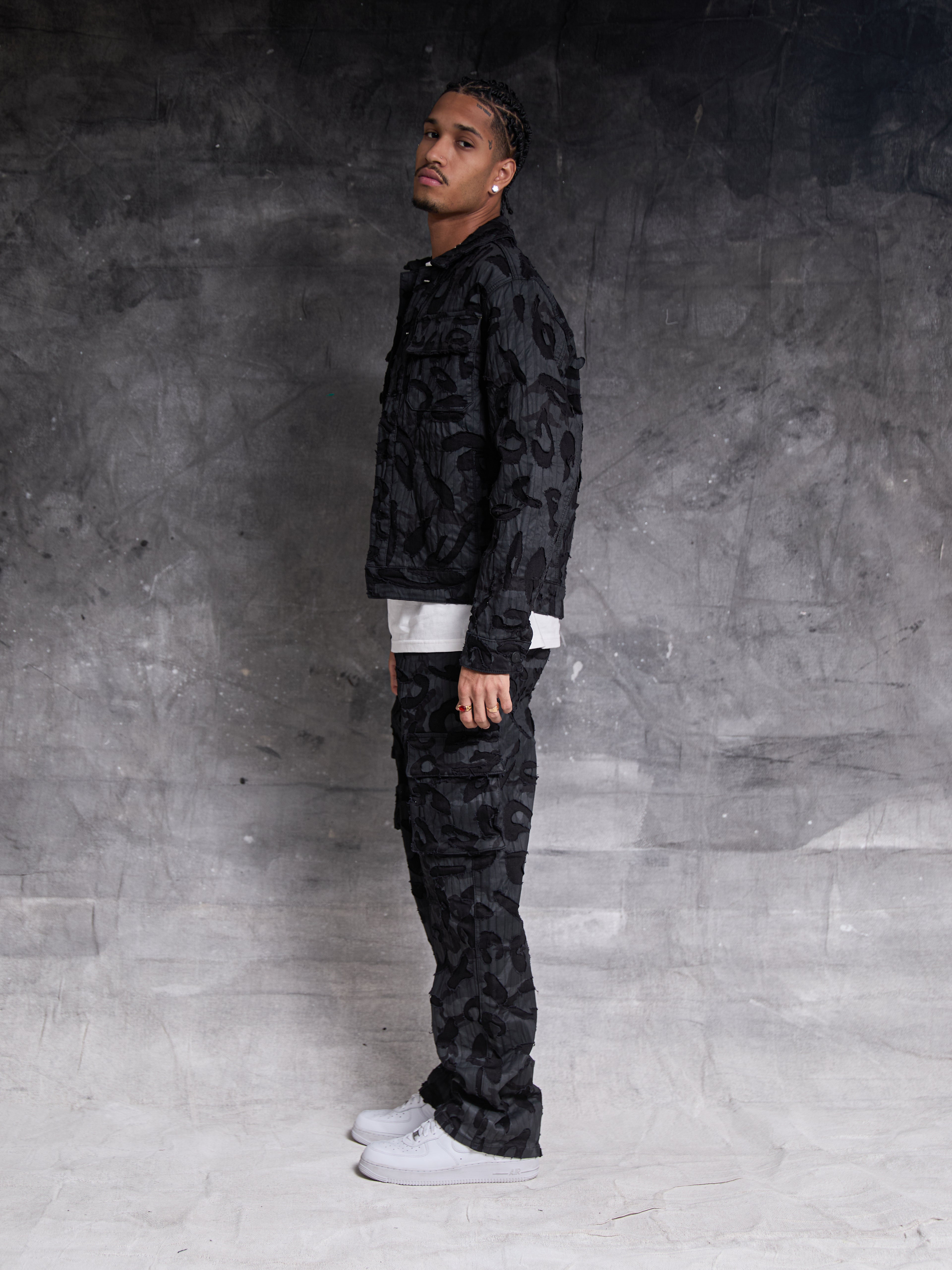 Chaqueta de mezclilla negra Geragio