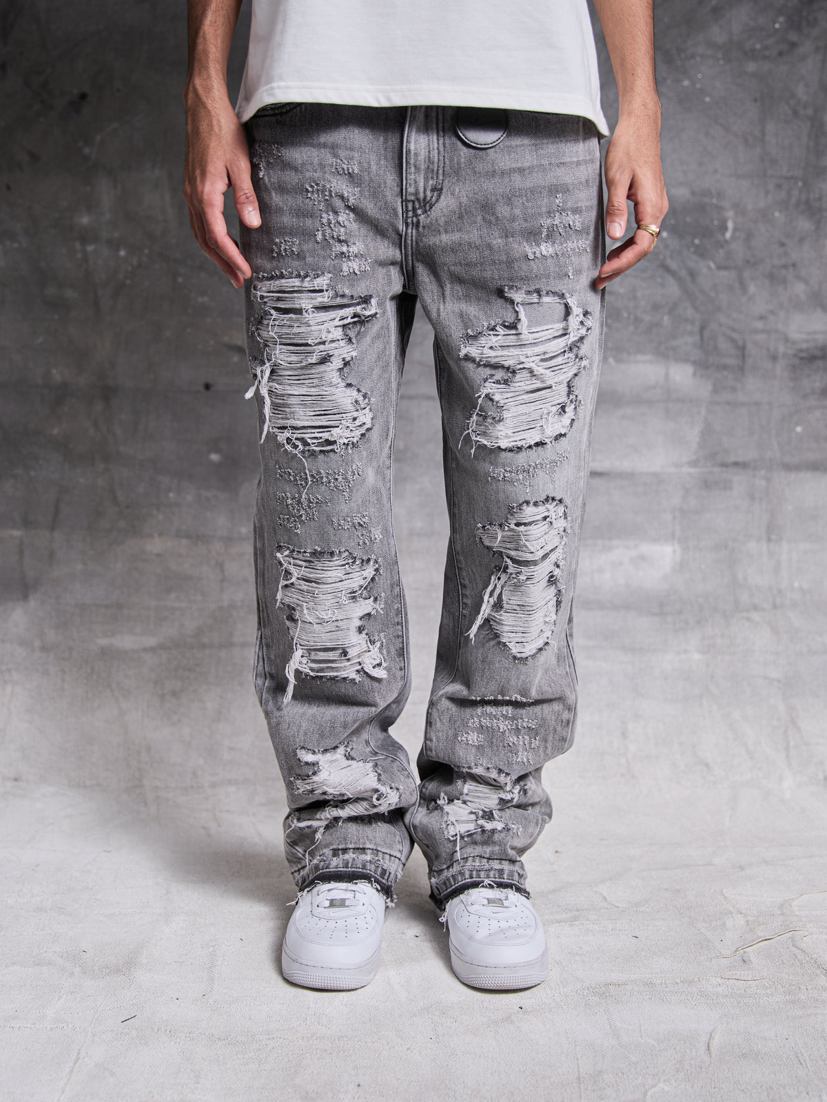 Sarrona Grijs Gewassen Denim Jeans