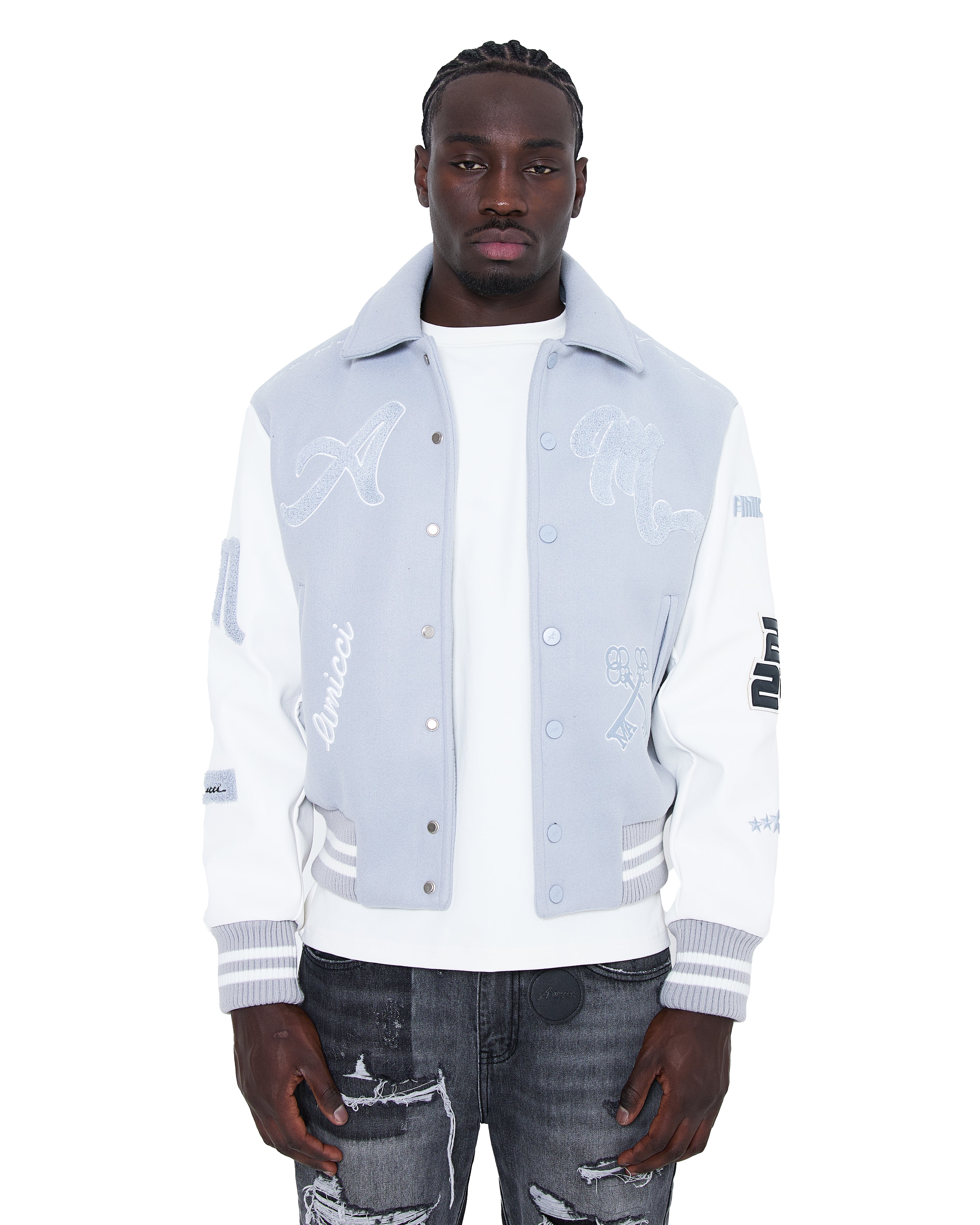 Veste de style universitaire Tonali grise – Amicci