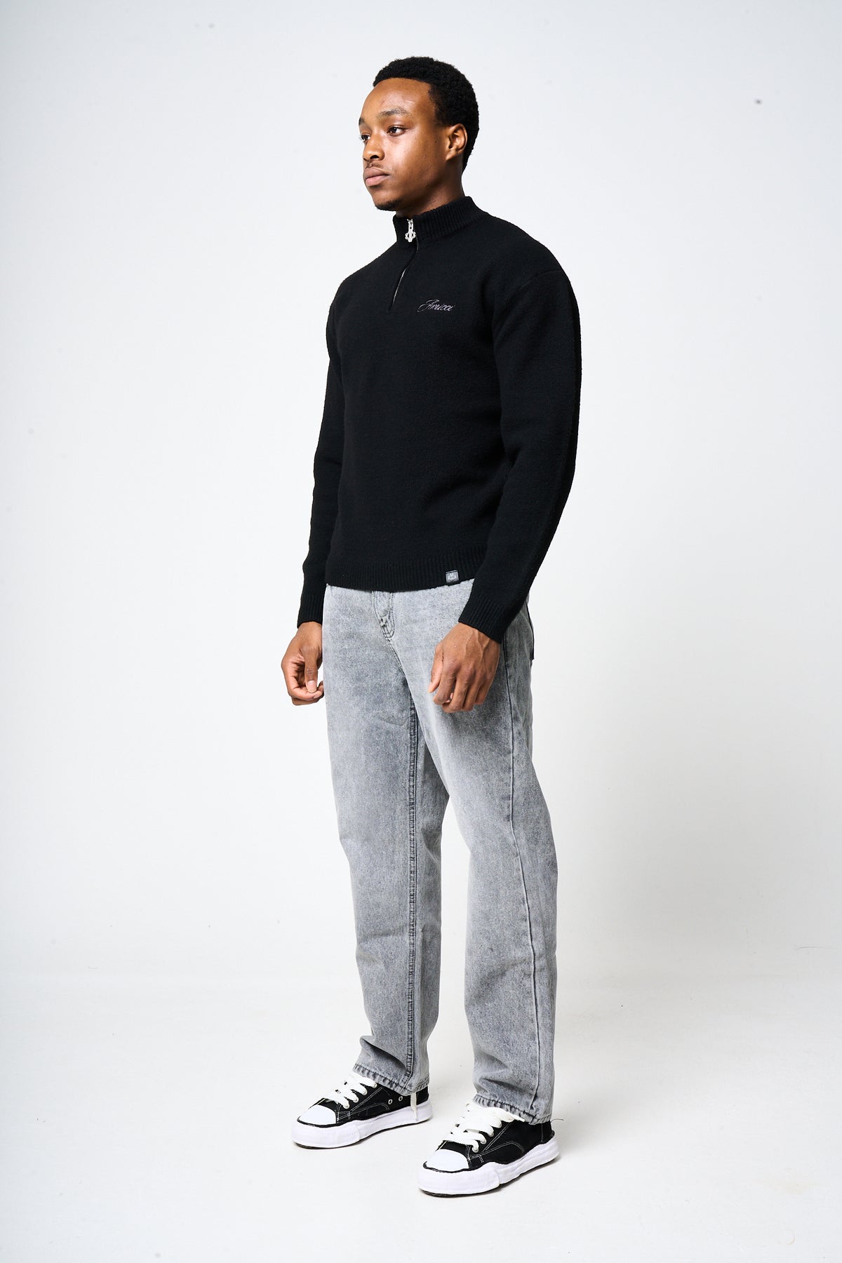 Dexter Quarter Zip Black Sweatshirt