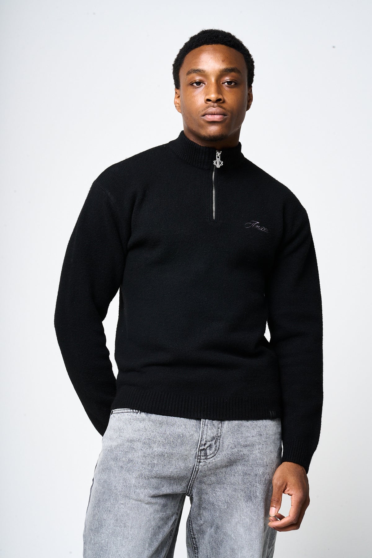 Dexter Quarter Zip Black Sweatshirt