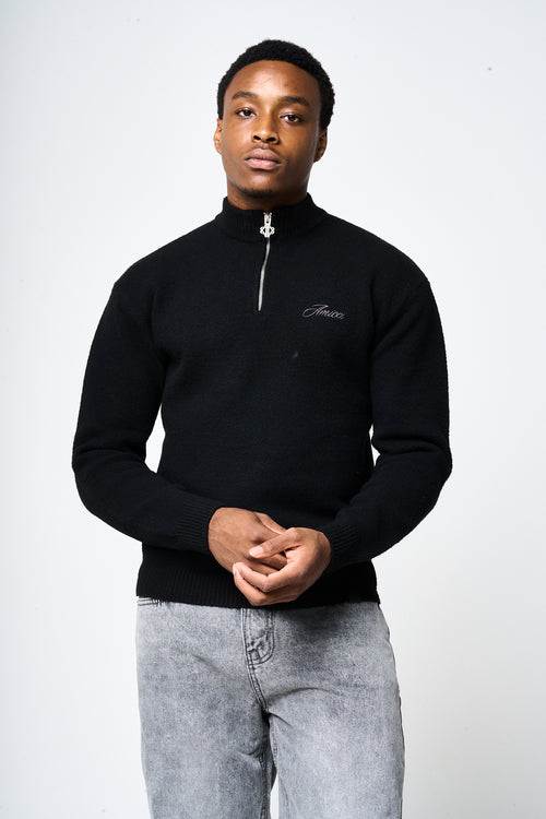 Dexter Quarter Zip Black Sweatshirt
