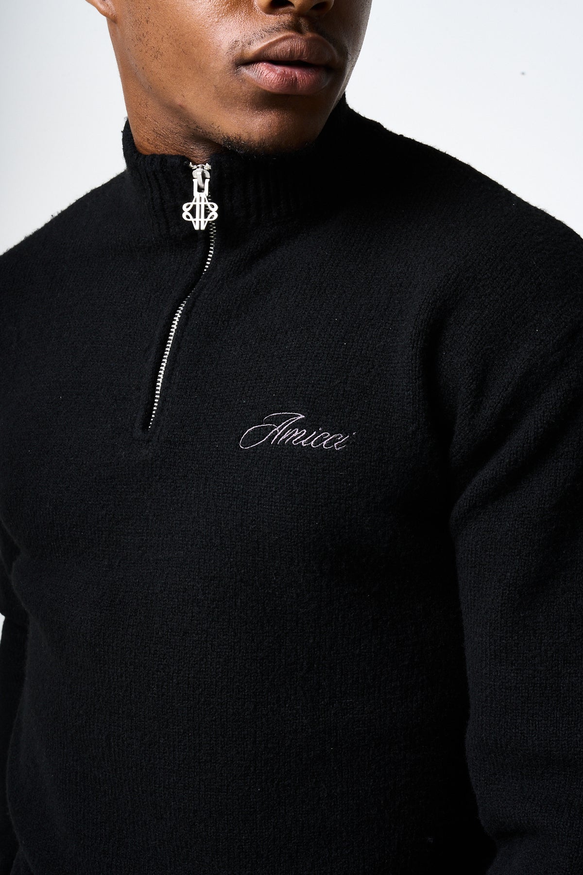 Dexter Quarter Zip Black Sweatshirt