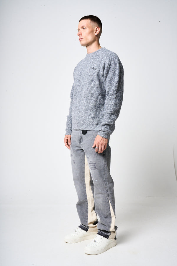 Liberta Grey Heavy Knitted Sweatshirt