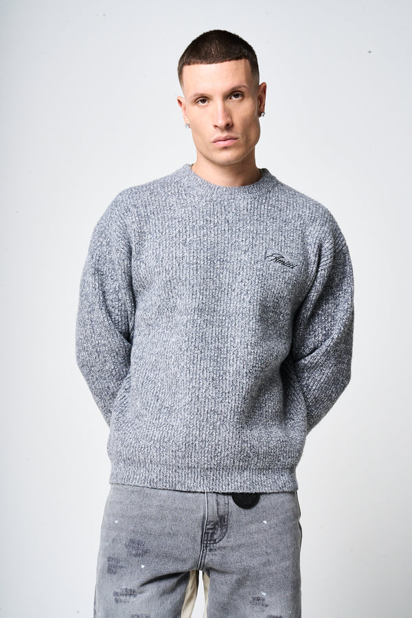 Liberta Grey Heavy Knitted Sweatshirt