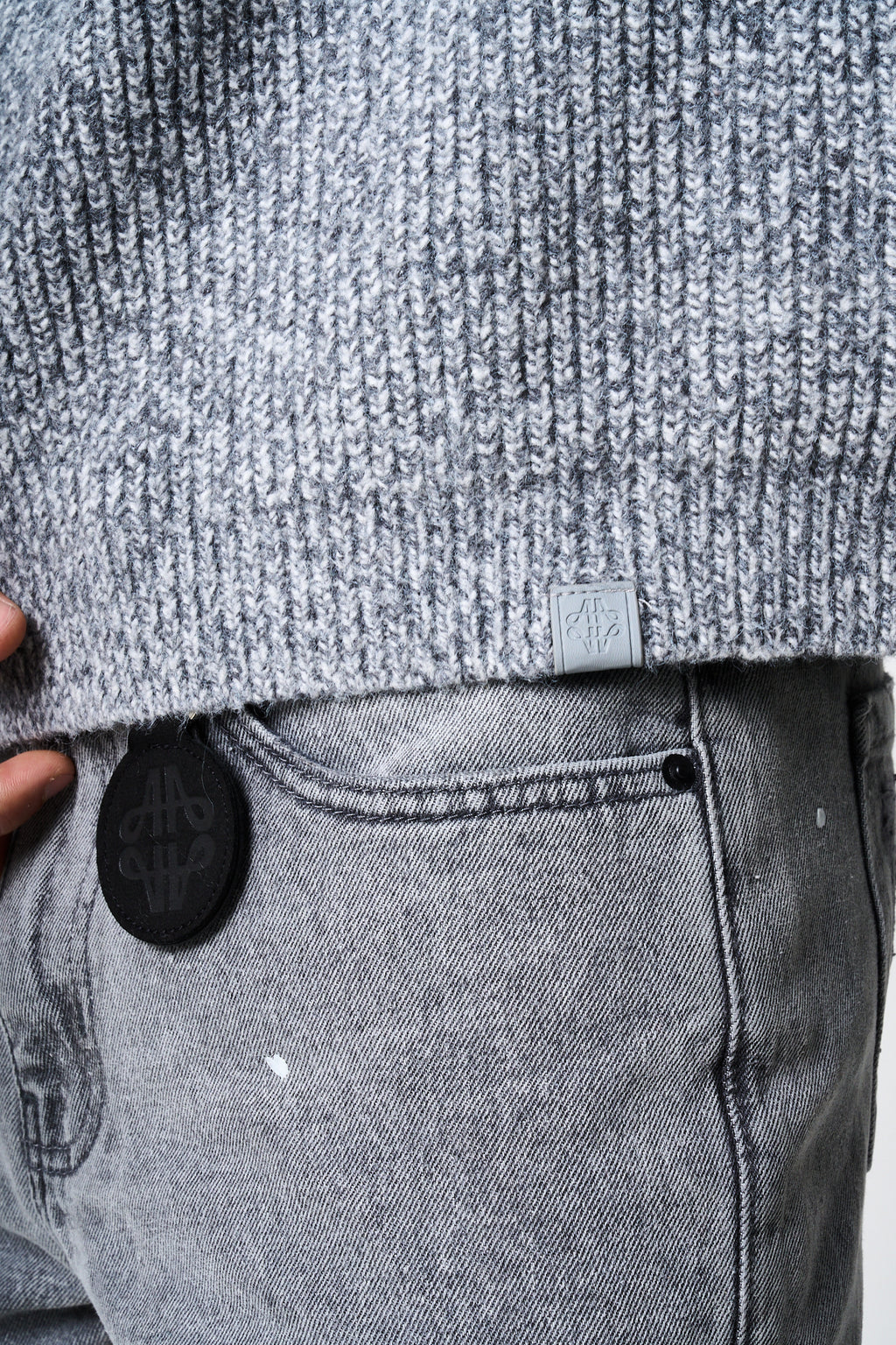 Liberta Grey Heavy Knitted Sweatshirt