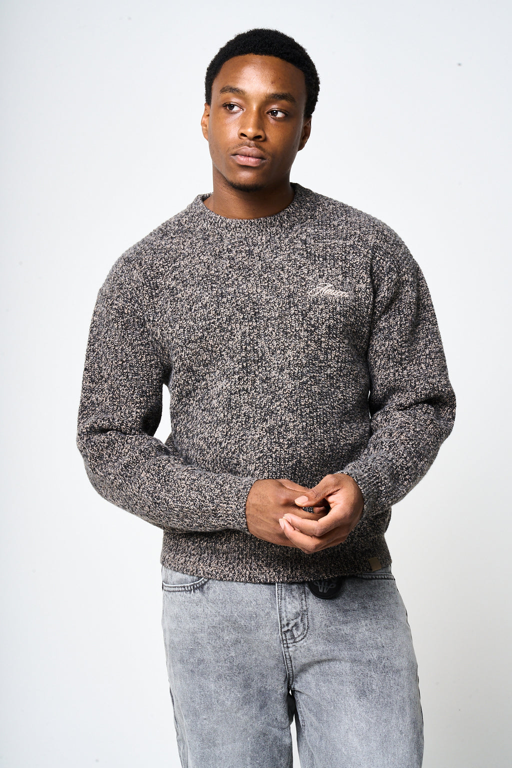 Liberta Brown Heavy Knitted Sweatshirt