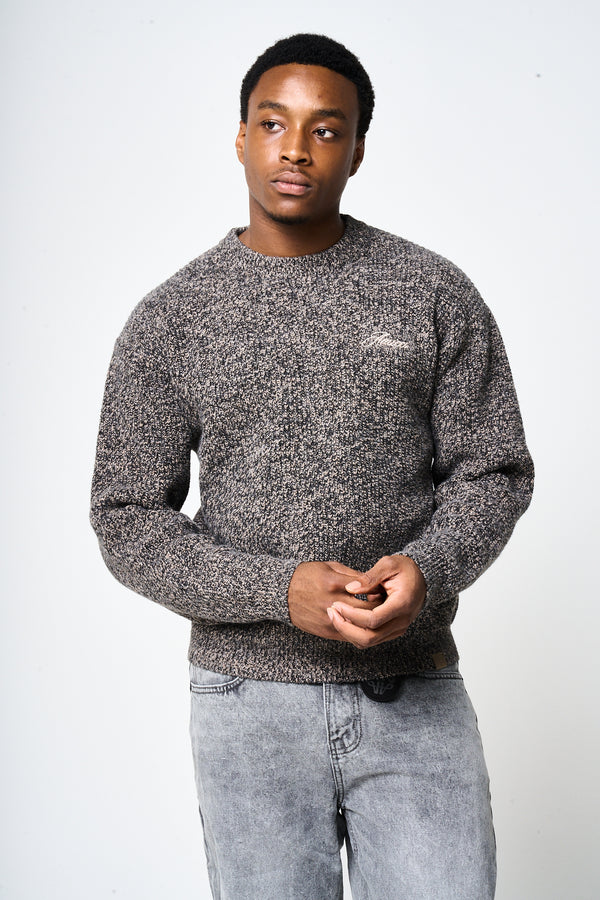 Liberta Brown Heavy Knitted Sweatshirt
