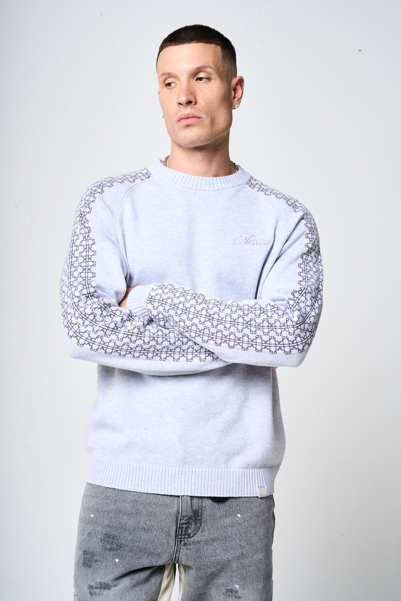 Trento Grey Logo Knitted Sweatshirt