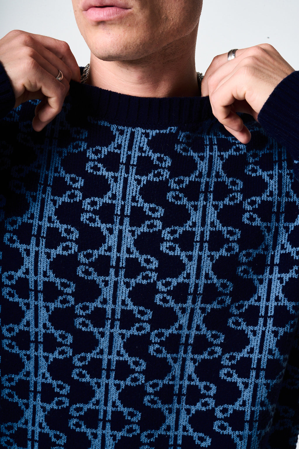 Pasquale Navy Knitted Sweatshirt