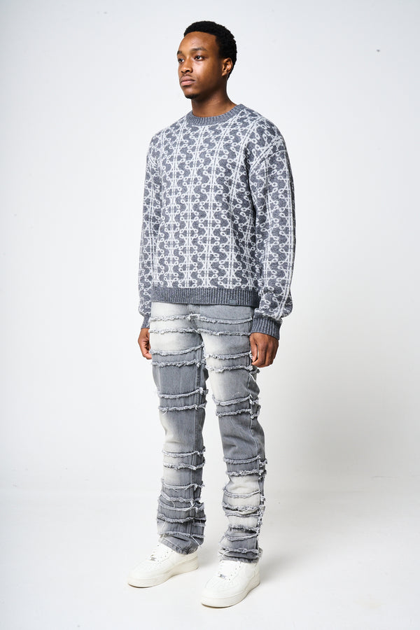Pasquale Grey Knitted Sweatshirt