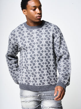 Pasquale Grey Knitted Sweatshirt