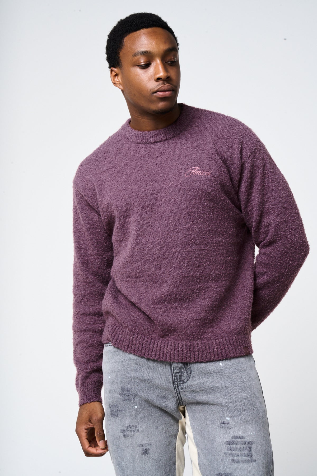 Fretta Fluffy Knit Sweatshirt