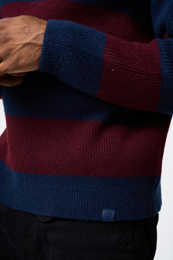 Awing Marine Gestreepte Gebreide Sweater