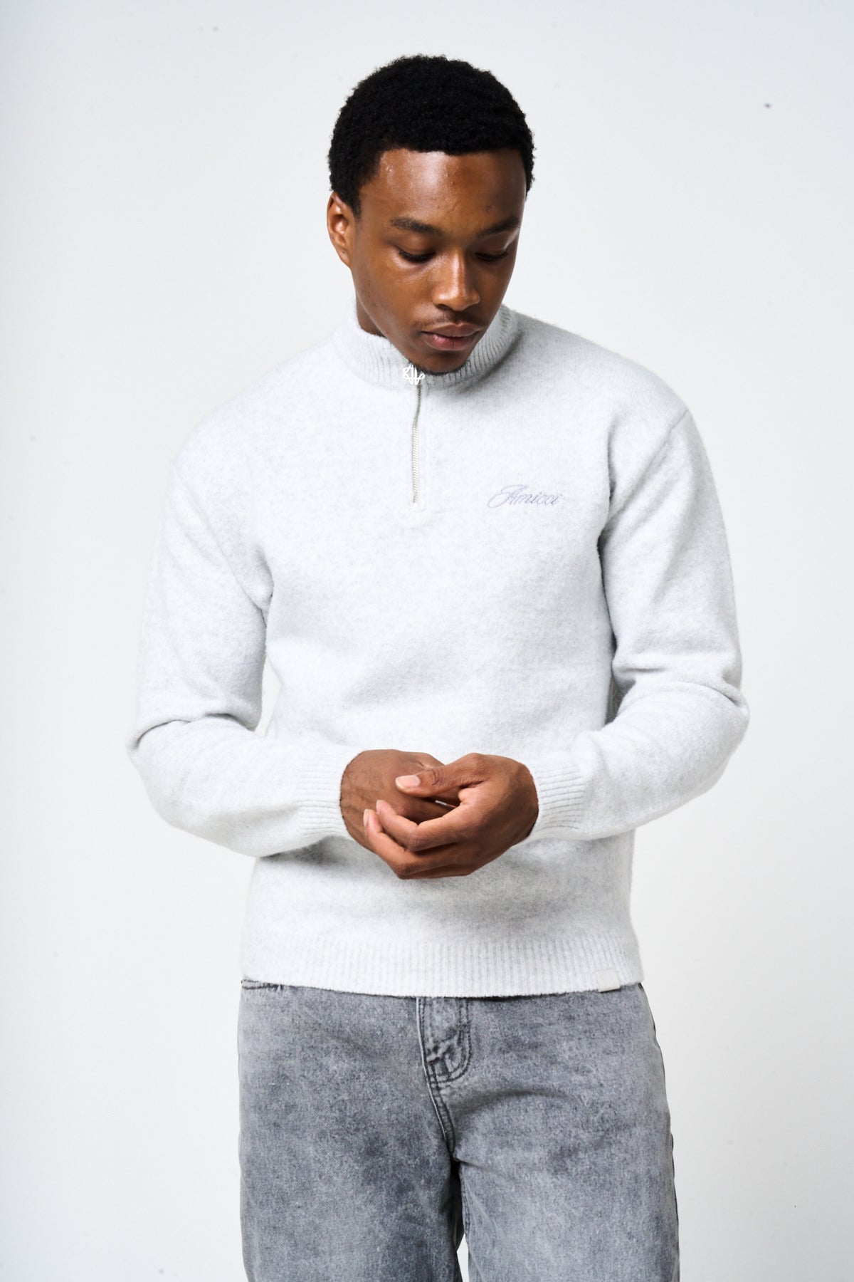 Dexter Quarter Zip Grey Sweatshirt