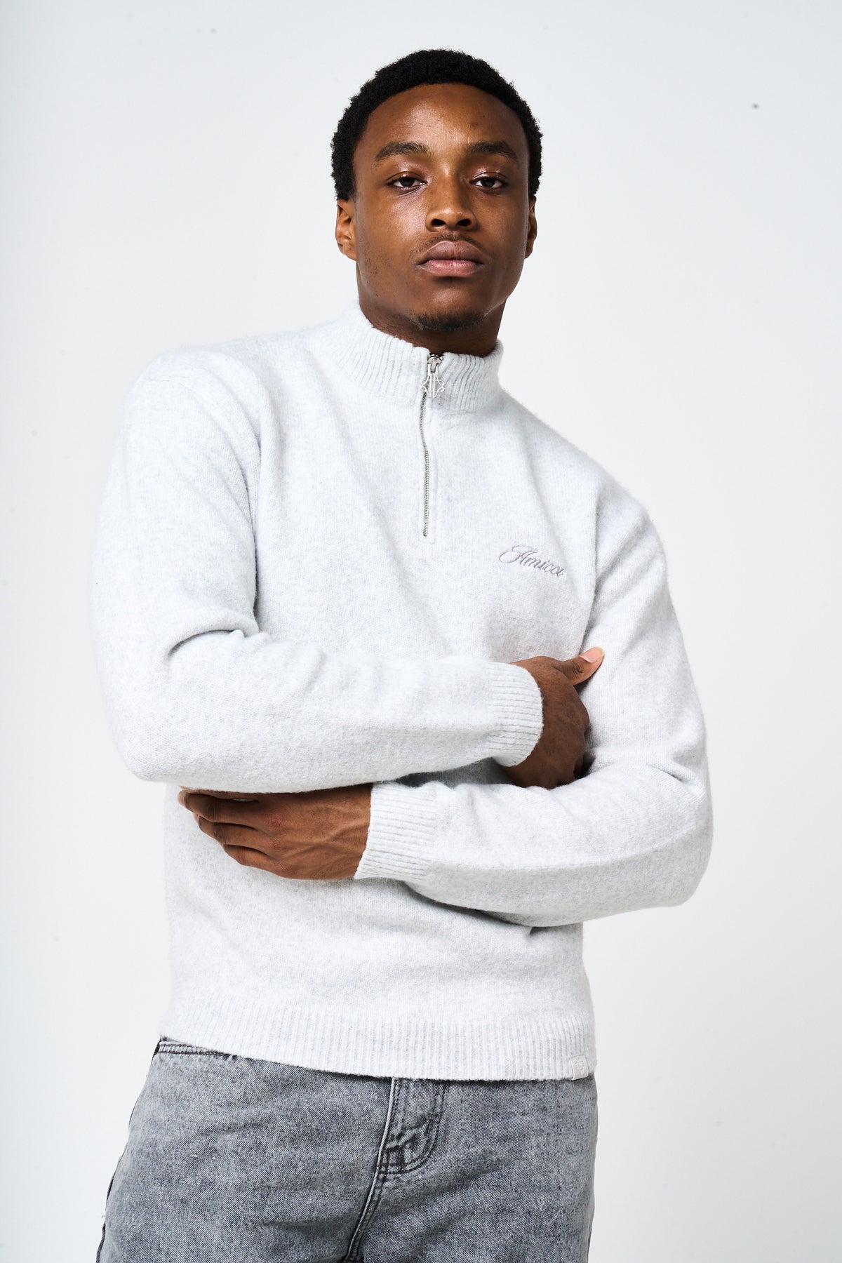 Dexter Quarter Zip Grey Sweatshirt