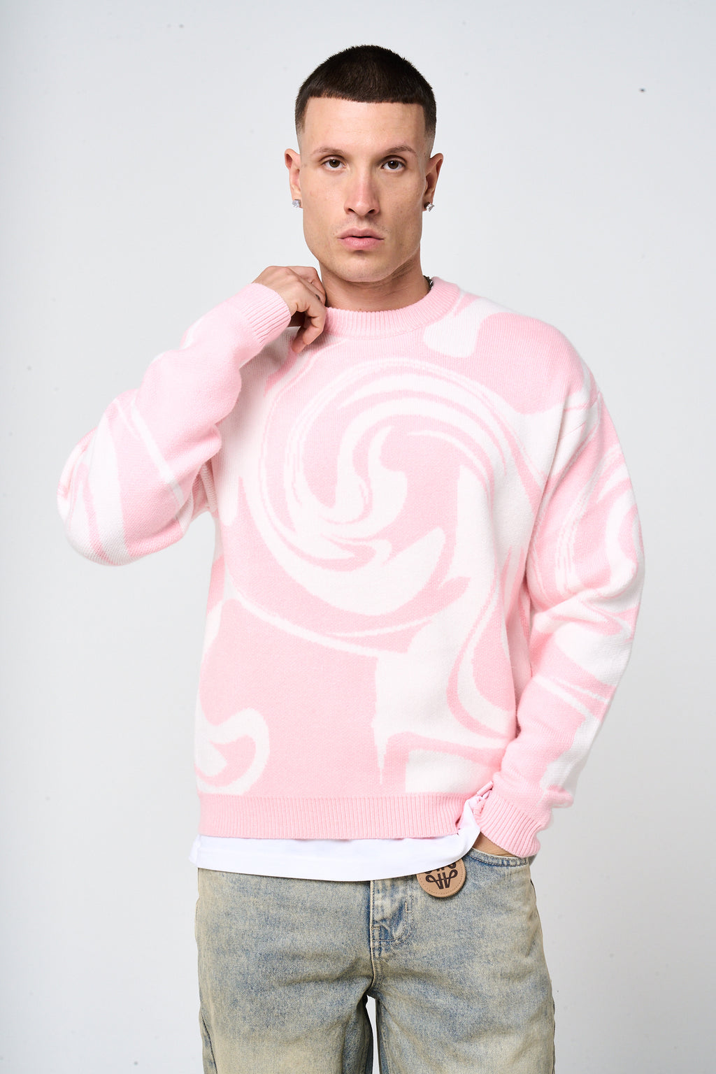 Pierce grijs gebreid sweatshirt