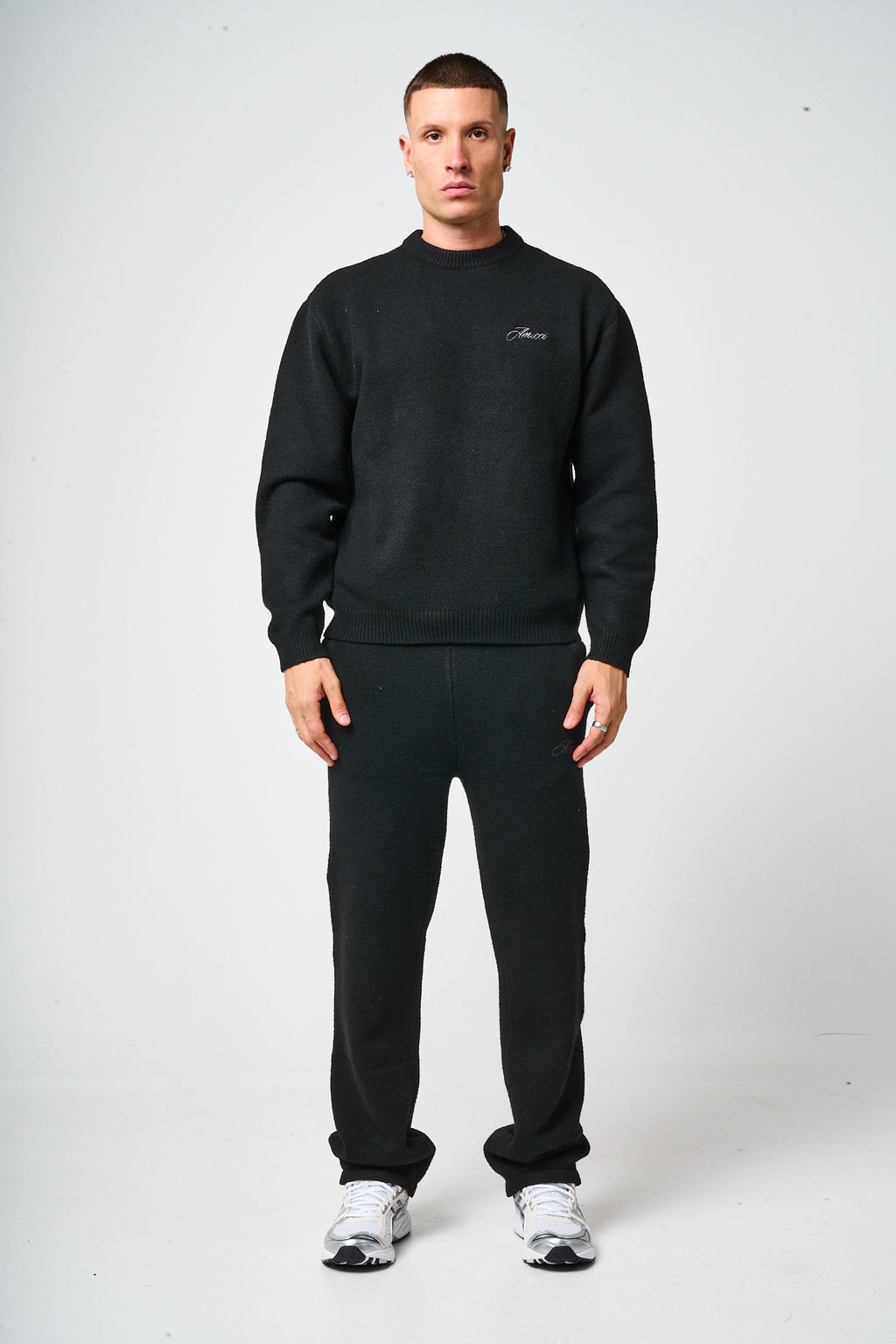 Dexter Zwart Gebreide Joggers