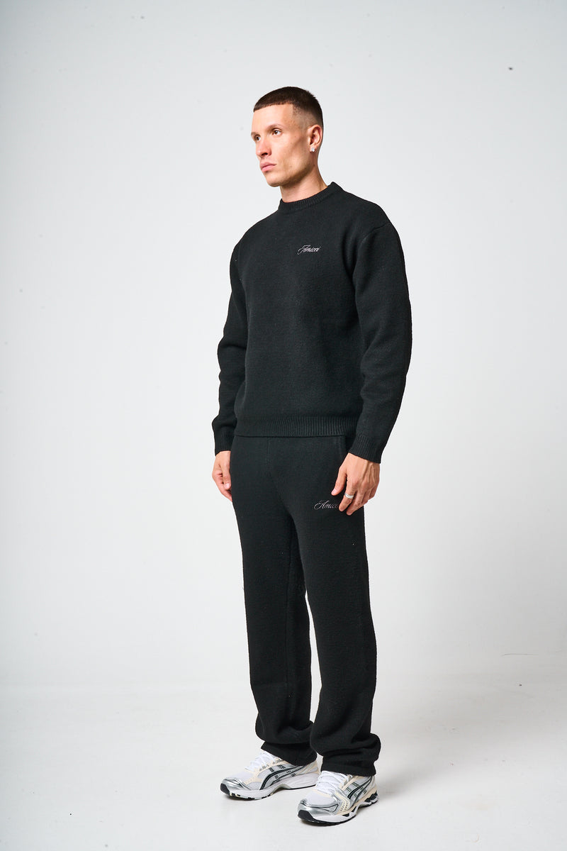 Dexter Black Knitted Joggers