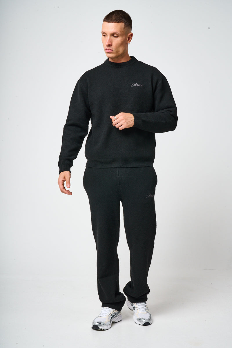 Dexter Black Knitted Joggers