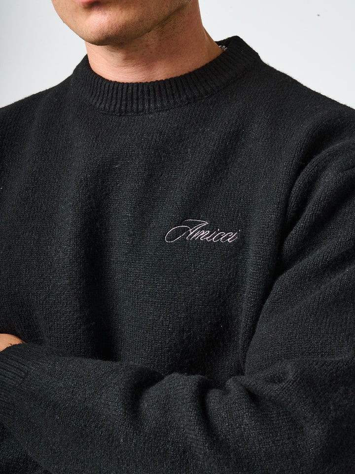 Dexter Black Knitted Sweatshirt