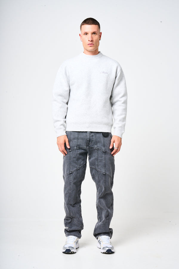 Larrea Grey Straight Fit Pattern Denim